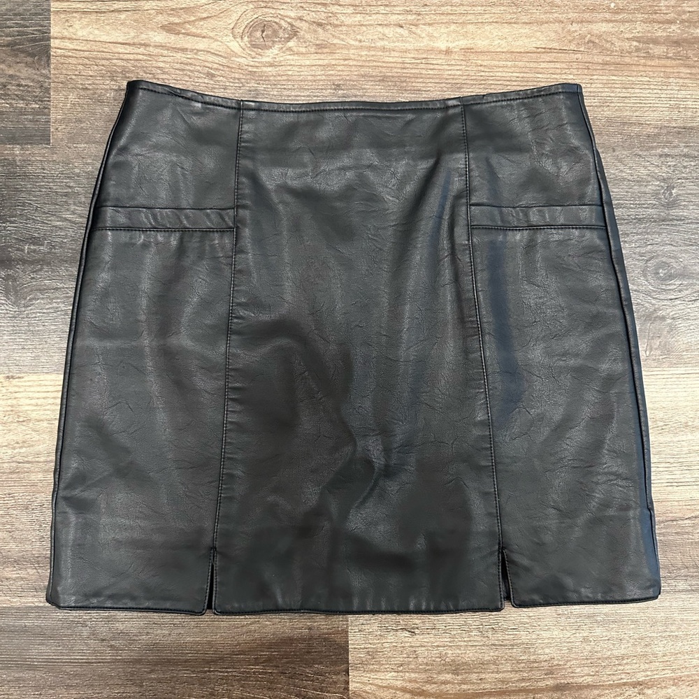 Black Vegan Leather Altar’d State Skirt
